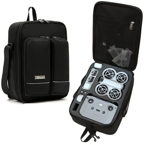 JXAXD Tragetasche für DJI Neo Fly More Combo, Aufbewahrungstasche mit Großer Kapazität für DJI Neo, Tragbare Neo-Tasche mit Verstellbarem Schultergurt, Drohnen-Aufbewahrungskoffer-Zubehör, Schwarz