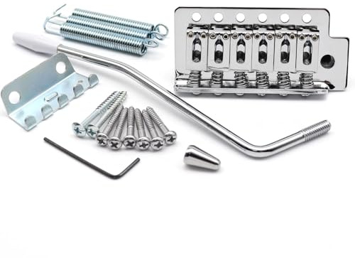 52.5mm ST Guitar Tremolo Bridge Vintage guitar bridge set for Squier/Mexico Fender Strat Stratocaster Electric Guitar Replacement (Chrome)