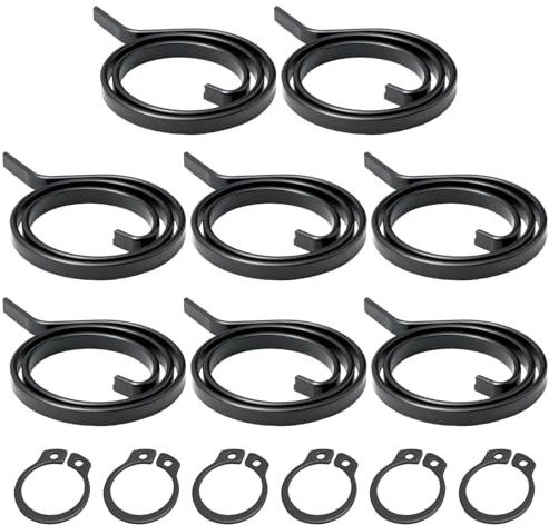 8 Pack Door Handle Spring Replacement Repair Kit, 2.5-Turn Coil 2.5mm Thick Lever on Rose Door Handle Springs Plus 6 Circlips Home Door Handle Internal Coil Repair Spring Replacement for Doors