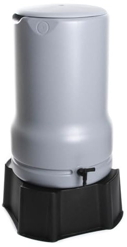 Regenwassertonne Regentonne Regenbehälter Wasserfass AQbell Regentank Regenfass Rund Wassertank mit Standfuss Deckel und Wasserhahn 110L Grau