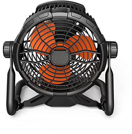 Ventilador de mesa multiusos con batería USB de rotación, ventilador industrial recargable con lámpara de mesa