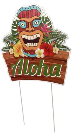 Toyvian Hawaiian Party Deko Tropical Gartenstecker Flamingo Originelles Schild Für Sommerfeiern Für Innen Außenbereich Einfache Installation Und Farbenfrohe Gestaltung Für Garten Und Lands