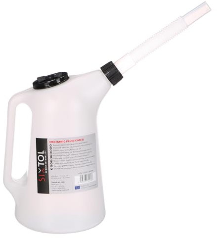SIXTOL MECHANIC FLUID CAN 2L | Arrosoir plastique 2 L pour liquides techniques | Bec flexible et graduations intégrées