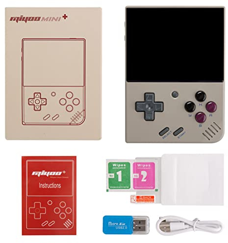 RZARDFLAMR MIYOO Mini Plus Console de poche rétro, écran IPS de 3,5, 6 heures d'endurance, compatible avec les jeux sur plusieurs plateformes et les jeux classiques portables multijoueurs pour