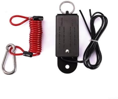 Elektrischer Abreißschalter, PP-Material mit Kabel und roter Feder für Anhänger, Wohnmobil, Wohnwagen und Boot, Sicherheit, zuverlässiger Zugschalter, schützt Anhänger, langlebige Leistung