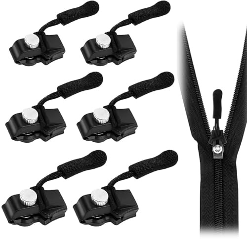 Reißverschluss Zipper Ersatz, NANASUGUR 6 Stück Reissverschluss Reparatur Set Reißverschlüsse Zipper Anhänger 3 Größe Abnehmbare für Jacke, Rucksack, Gepäck, Schlafsack