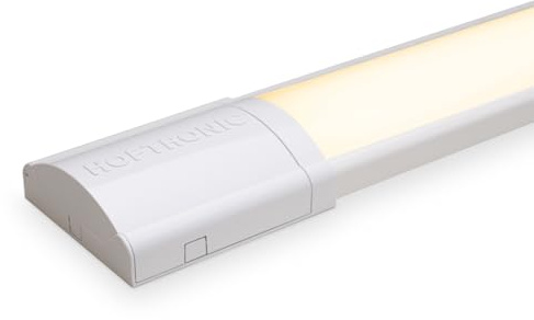 HOFTRONIC - Réglette LED 150cm 50W Tube intégré 3000K blanc chaud 8300lm Super lumineux 30000h Lampe LED longue portée 1500x74x25mm (LxBxH) Lampe de cave éclairage de garage - IP20 intérieur
