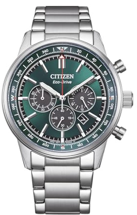 Citizen Eco-Drive Herrenuhr Edelstahl, Grün, 42 mm, CA4720-52X