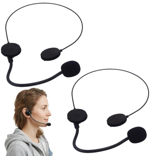 2 Stück Headset Mikrofon, Vorgetäuschtes Mikrofon, Schwarze Kopfhörer Attrappe, Spielzeug Für Tanzparty, Rollenspiel, Kostümzubehör, Popstar Dekoration