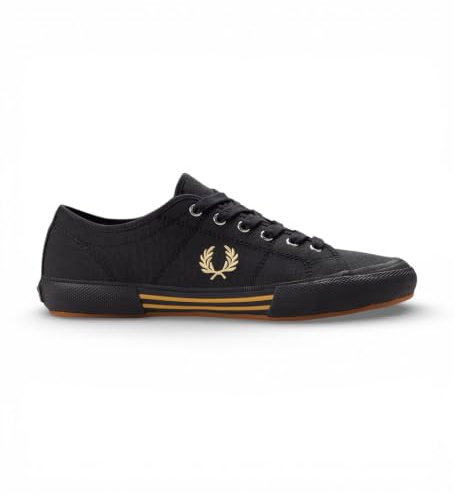 Fred Perry B708 Vintage Tennis Canvas, Schwarz , 44 EU