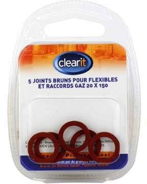 74X9875 5 joints bruns flexibles et raccords gaz 20x150 blister