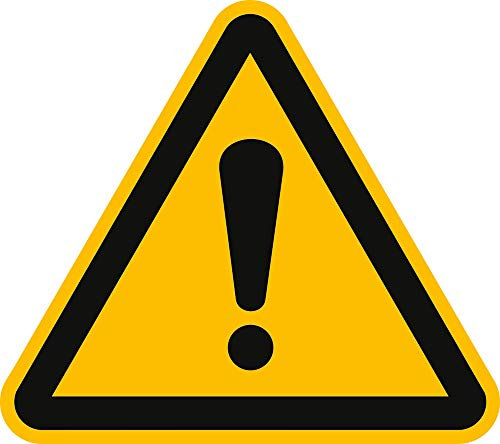Aufkleber Warnung vor einer Gefahrenstelle gemäß ASR A1.3/ DIN 7010 Folie selbstklebend 10cm (Warnschild, Ausrufezeichen) praxisbewährt, wetterfest