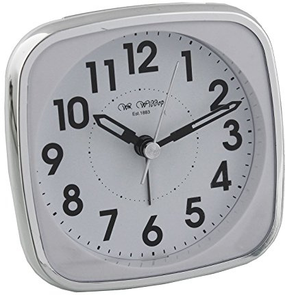 Bold Classic Non Ticking Sweeping seconds Alarm Clock with Light & Snooze
