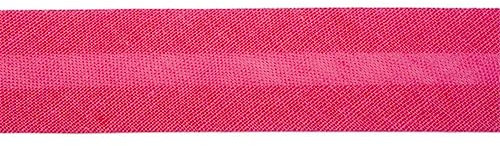 Jajasio Baumwoll Schrägband 25mm breit in 40 Farben, Einfassband Baumwolle Nahtband/Farbe: 18 - himbeere