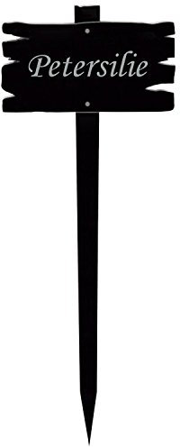 Segnale in vetro acrilico per piante in legno, colore nero; marcatore da giardino, insegna delle erbe, segnaposto per piante (personalizzabile)