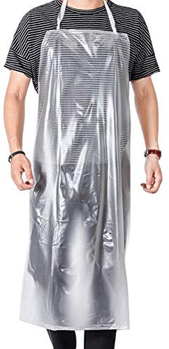 RBHK Unisex 47x27.5 Heavy Duty Transparent PVC Waterproof Dish Washing Aprons