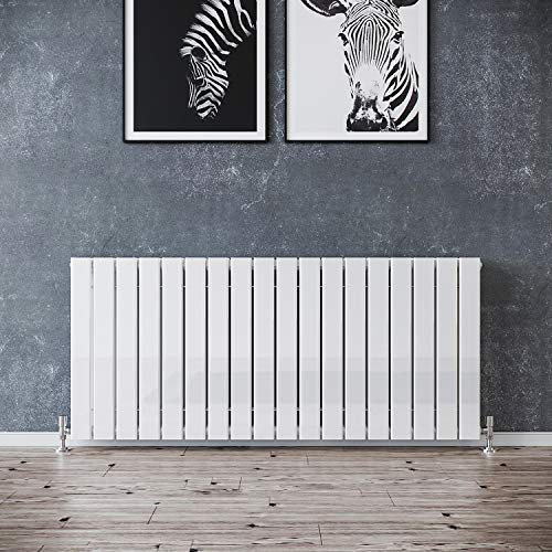 ELEGANT 600 x 1360 mm White Designer Radiator Horizontal Column Radiator Heater Double Flat Panel