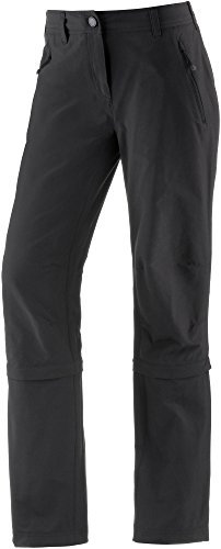 Schöffel Damen Pants Engadin Zip Off bequeme und elastische Damen Hose mit Zip-Off Funktion, kühlende und schnell trocknende Outdoor Hose für Frauen, schwarz (Black), 80