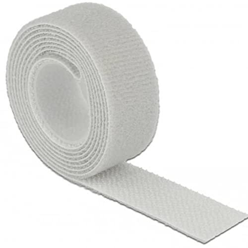 DeLOCK Klett-Kabelbinder L 3 m x B 20 mm Rolle, grau