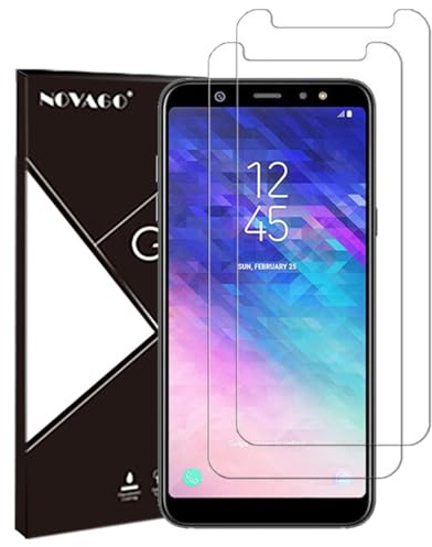 NOVAGO Galaxy A6 (2018) Pack DE 2 Films Protection Écran en Verre trempé Résistants pour Samsung Galaxy A6 (2018) SM-A600FN (Transparent)