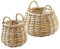 Klocke Pflanzgefäße Wunderschöne & Ovale Rattan Gartenkörbe mit Folie & Griffen - Natur Pflanzkorb Weide/Weidenkorb/Blumenkorb - Indoor & Outdoor - Terrasse/Balkon Übertopf