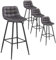 WOLTU 4 X Tabouret de Bar Bistro Chaise de Bar Assise rembourrée en Velours avec Pieds et Repose-Pieds en métal,Gris Foncé BH143dgr-4
