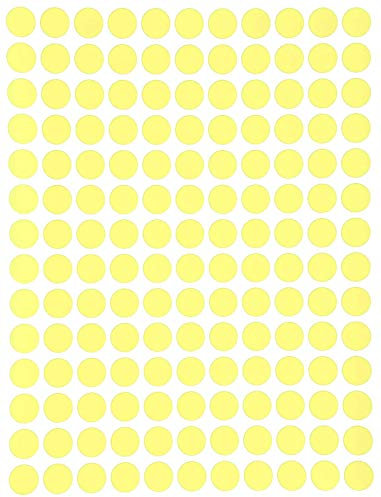 Sticker 10 mm runde Aufkleber - Größe 1 cm Klebepunkte von Royal Green (Pastell Gelb, 2100)