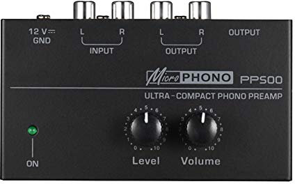 Preamplificatore PP500 Interfaccia Phonograph Portatile Phono Preamplificatore Home Audio Stereo Metallo Regolatore elettronico Volume Giradischi con livello ultra compatto