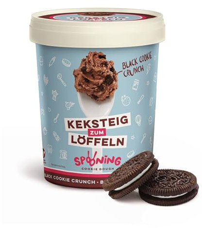 Spooning - Original Spooning Cookie Dough Black Cookie Crunch, Keksteig zum Löffeln, Keksteigmischung, 1x 215g, Vegan
