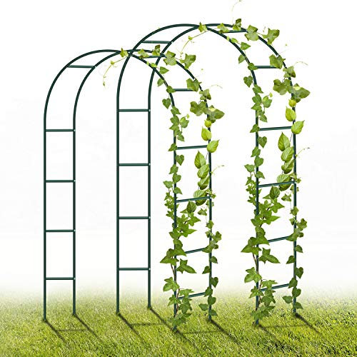 Arche de Jardin Metal, YAOBLUESEA 2 pièces 240 x 140 x 38cm décoration d'arche de Jardin avec Plantes, Fleurs et Ballon pour Les Anniversaires, Mariages et soirées romantiques (Vert)