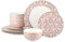 Waterside - 12 Piece Tallulah Pink & Gold Dinner Set