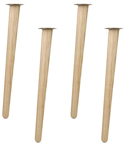 Hanghaijia 4 Stück Massivholz Konisch Ersatz Möbelfüße Möbelbeine,Schräge Holz Tischbeine,Eiche für Stühle,für Sofa,Bett,Schrank,Couch (Size : 60cm)