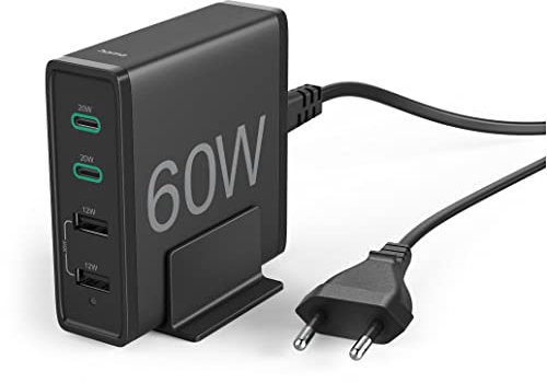 Hama - 60W Ladestation, 2X USB C PD/QC, 2X USB A