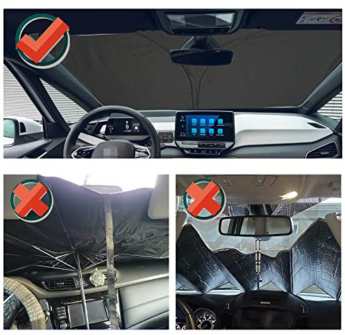 YEE PIN Parasol para coche compatible con VW ID.3 y ID3, plegable, protección contra rayos UV y polvo
