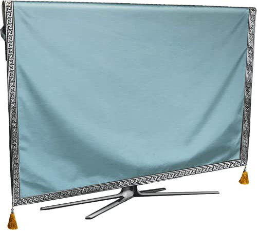 TV-Abdeckung Reiner wetterfester Beweisschutz Plasma-Fernseher-Tissue-Tisch-Runner-Tuch-Matte Kissenbezug (Color : Blue, Specification : 55 inch)
