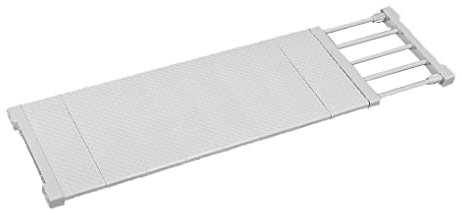 JONASHER Schrankregal-Trennwände, erweiterbar, Kleiderschrank-Organizer-System, Spannstange, verstellbares Aufbewahrungsregal, Aufhänger, Trennwände, 24 cm Breite für Küche, Büro, Weiß