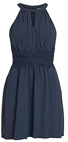 Vila Damen Kleid VIMILINA Halterneck Dress/SU - NOOS (DE/NL/SE/PL, Numerisch, 38, Regular, Regular, total Eclipse)
