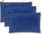 3 Stück Banktaschen aus Kunstleder 25 x 16 cm Geldtasche für A5 Dokumente Geldmappe für Business,Haushalt,Schule (Blau)