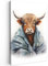MuchoWow© Leinwand Bilder 40x60 cm Wanddeko Wohnzimmer Aesthetic Room Decor Deko Zimmer Wandbilder Modern Fotogeschenke Schottische Hochlandrind - Kuh - Highland Cow - Decke - Weiß