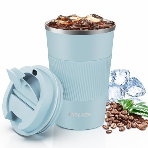 Aolieh Thermobecher, Kaffeebecher mit Auslaufsicherem Deckel, Thermobecher- Isolierbecher, Edelstahl Travel Mug, Kaffeebecher to go für heißes und kaltes Wasser Kaffee Tee
