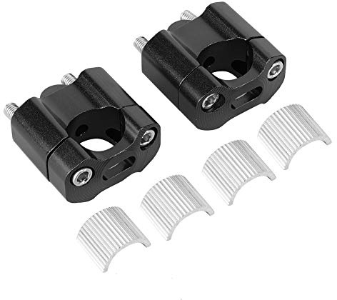 1 Par Elevadores de Manillar, 22mm/28mm Abrazaderas Universales de Montaje de Manillar de Motocicleta de Aleación de Aluminio CNC(Negro)