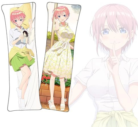 FDSAD Anime Kissenbezüge The Quintessential Quintuplets Nakano Ichika Dakimakura kurzer Plüschstoff doppelseitiger Anime Körper Kissenbezug
