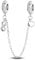 Parmuz 925 Sterling Silber Sicherheitsketten Anhänger Clip-Charm-Perlen für Armband Love Butterfly Evil Eye Stopper Spacer Charm für Frau Schmuck Geschenk