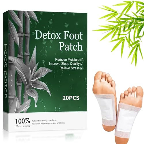 Detox Foot Patches 20 Pcs Detox Foot Pads,Foot Detox Pads to Remove Toxins Deep Cleansing,100% Natural,for Stress Relief,Sleep Aid, Enhance Blood Circulation