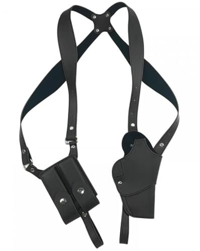 Vertikale Echtes Leder Schulterholster, Pistolenholster, PU Leder Pistolenholster, Vertikal Horizontal Schoulder Holster Mit Doppel Magazintasche Fur 1911, 92, 96, G45, G43 B