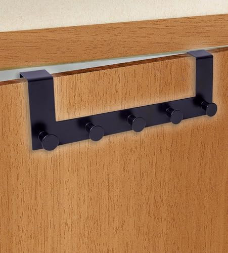 IPEA Appendiabiti da Parete in Metallo Nero con 4 Ganci - Design Elegante - Appendi Abiti da Muro per Casa, Camera, Cucina, Salotto, Negozio - Appendino per Giacche, Cappotti, Cappelli