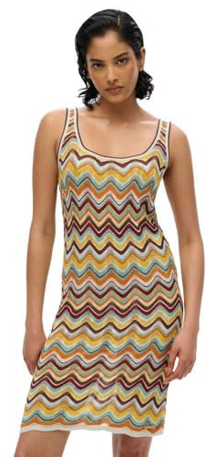 Superdry Damen Mini-Strickkleid mit Zickzackmuster