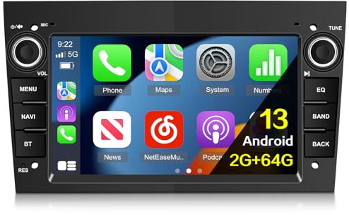 [2G+64G] Car Radio for Vauxhall Corsa Opel Astra Zafira, Android Touch Screen Vauxhall Stereo, Wireless Carplay/Android Auto/HiFi Audio/1080P/WiFi/SWC