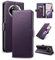 Yunubeyii Coque pour Honor Magic 7 Lite - [Blocage RFID] Housse Étuis de Protection PU Luxe [Magnétique] [Fente Carte] [Stand] Portefeuille Flip Case,[Violet]
