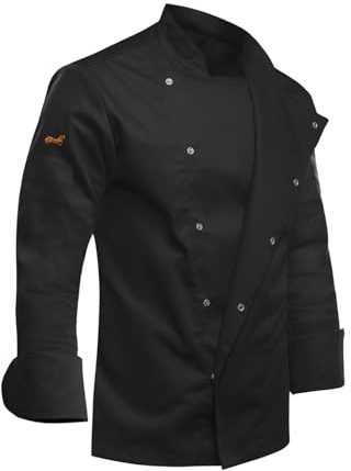 strongAnt® Kochjacke Herren Langarm Kurzarm Stretch mit Druckknöpfen – XLAnce® oder Soft Stretch, Schwarz Weiß Grau Navy Bordeaux Olive, atmungsaktiv & pflegeleicht